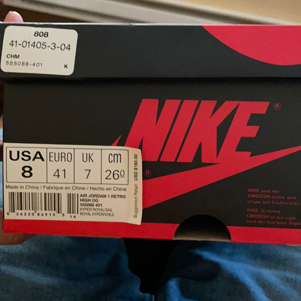 Air Jordan 1 retro high og hyper royal